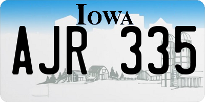 IA license plate AJR335