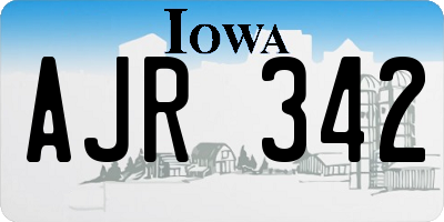 IA license plate AJR342