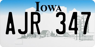 IA license plate AJR347