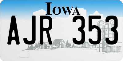 IA license plate AJR353