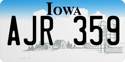 IA license plate AJR359