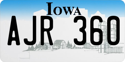IA license plate AJR360