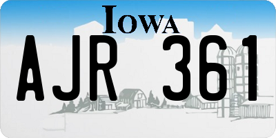 IA license plate AJR361