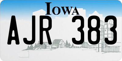 IA license plate AJR383