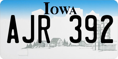 IA license plate AJR392