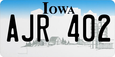 IA license plate AJR402