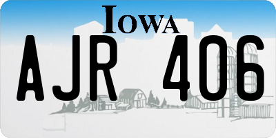 IA license plate AJR406