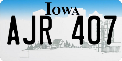 IA license plate AJR407