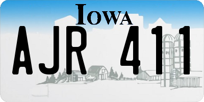 IA license plate AJR411