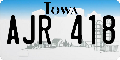 IA license plate AJR418