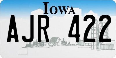 IA license plate AJR422