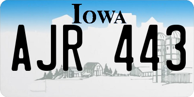 IA license plate AJR443