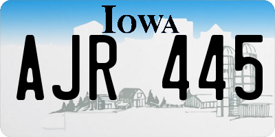 IA license plate AJR445