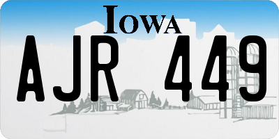 IA license plate AJR449