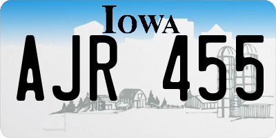 IA license plate AJR455