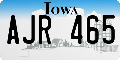 IA license plate AJR465