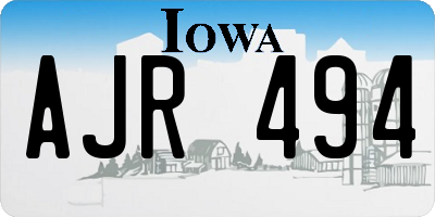 IA license plate AJR494