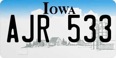 IA license plate AJR533