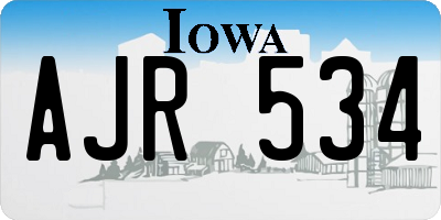 IA license plate AJR534