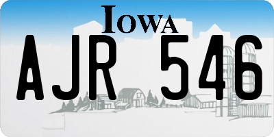 IA license plate AJR546