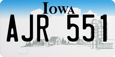 IA license plate AJR551