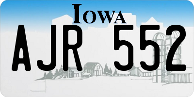 IA license plate AJR552