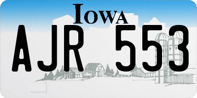 IA license plate AJR553