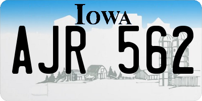 IA license plate AJR562