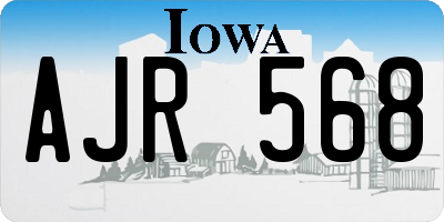 IA license plate AJR568