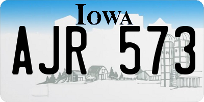 IA license plate AJR573