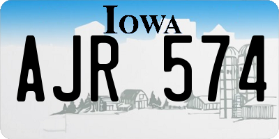 IA license plate AJR574