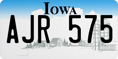 IA license plate AJR575