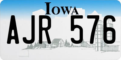 IA license plate AJR576