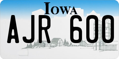 IA license plate AJR600
