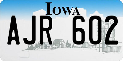 IA license plate AJR602