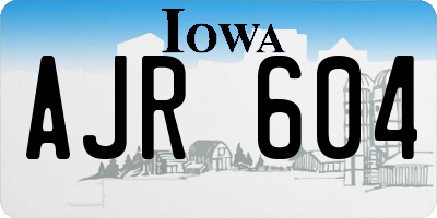 IA license plate AJR604