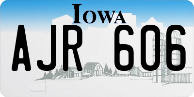 IA license plate AJR606