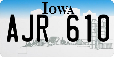 IA license plate AJR610