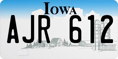 IA license plate AJR612