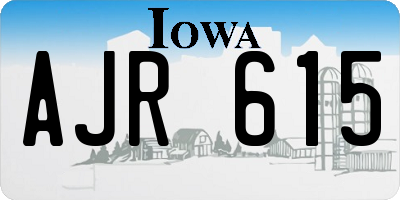 IA license plate AJR615