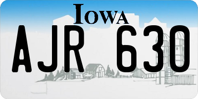 IA license plate AJR630