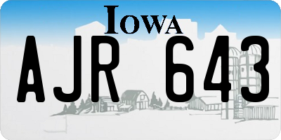 IA license plate AJR643
