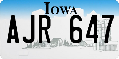 IA license plate AJR647