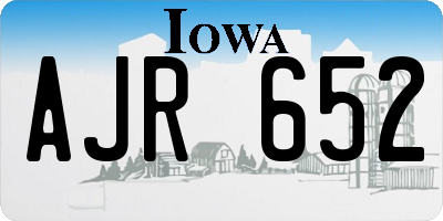 IA license plate AJR652