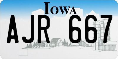 IA license plate AJR667