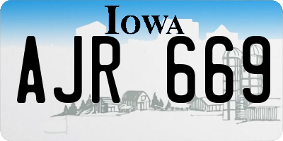 IA license plate AJR669