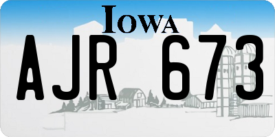 IA license plate AJR673