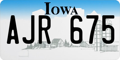 IA license plate AJR675