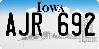 IA license plate AJR692