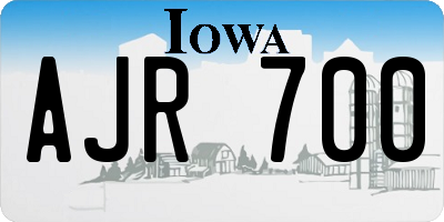 IA license plate AJR700